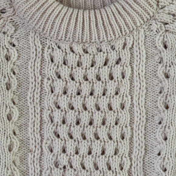 John Molloy Genuine Donegal Ireland Wool Womens Ivory Sweater Pullover Sz M - Picture 4 of 10